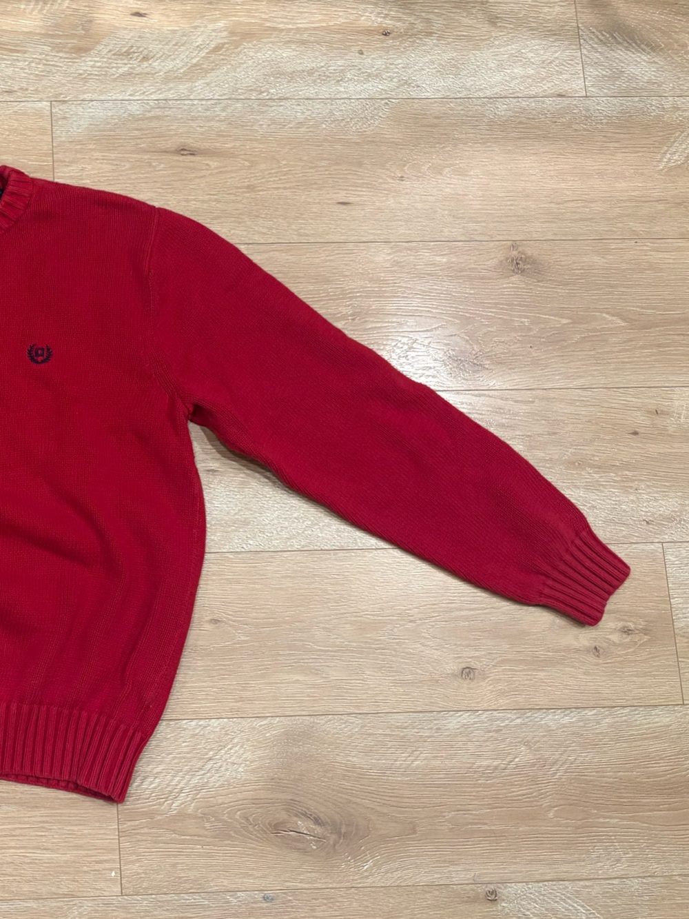 Chaps Red Ribbed Crewneck Sweater - Picture 4 of 4